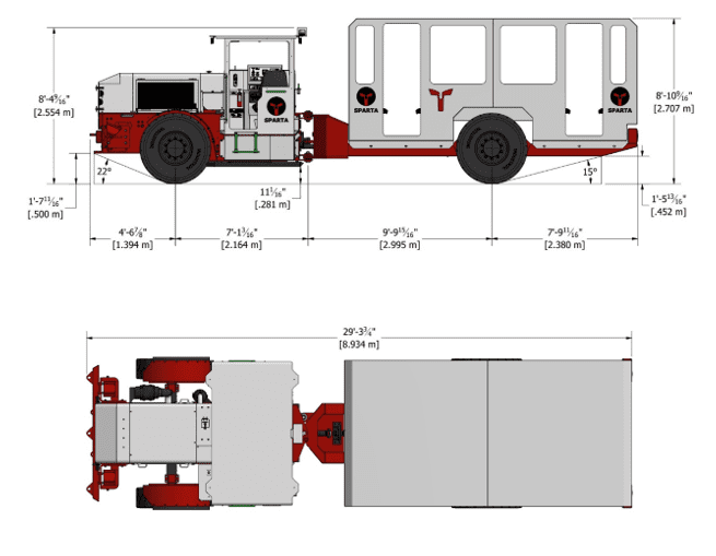 Dimensions Underground Man Carrier Dimensions