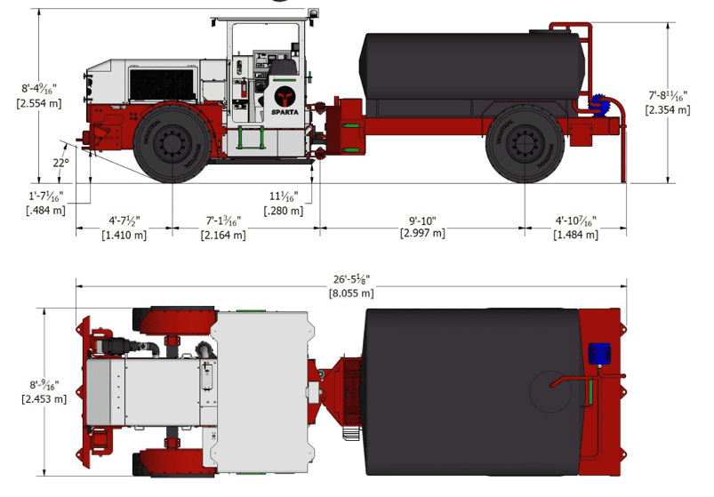 Underground Water Truck Mines Dimensions